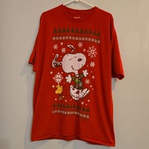 Peanuts Snoopy Christmas Shirt Mens Size 2XL Cotton